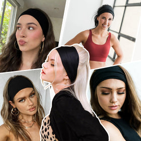 GiLi black headbands showing sweat-absorbent feature