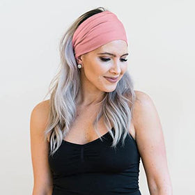 GiLi headband in pink, side view showcasing the knot design