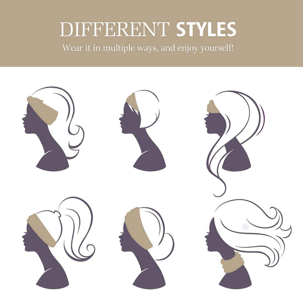 GiLi Wide Headbands displayed with included hair ties