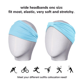 GiLi Wide Headbands Light Blue on model running