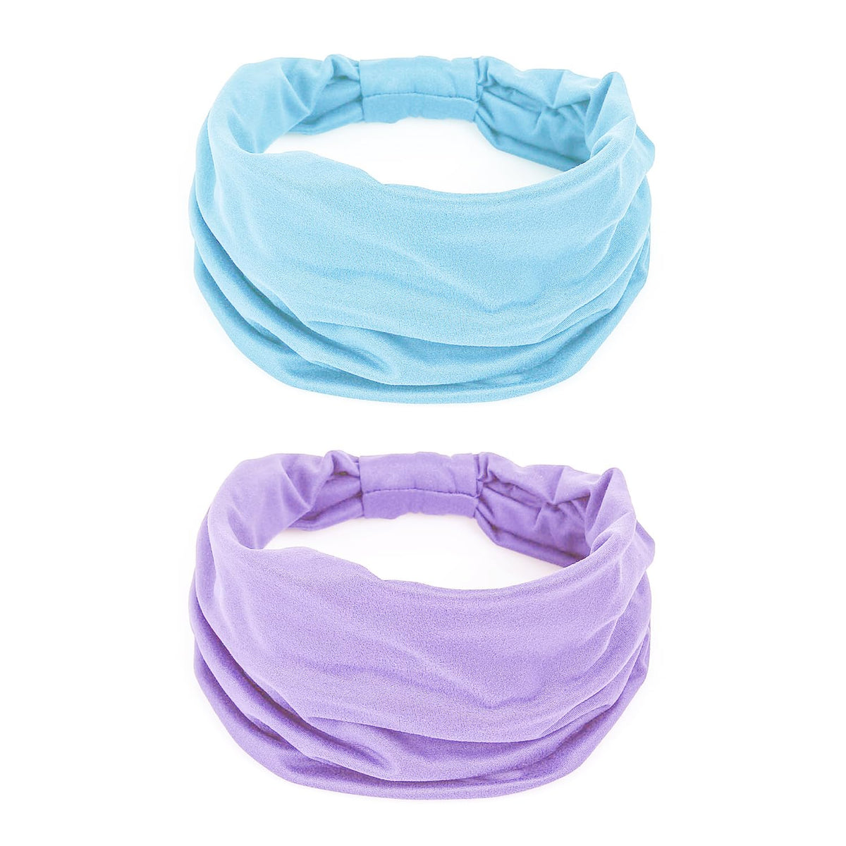 GiLi Wide Headbands Light Purple and Light Blue front view