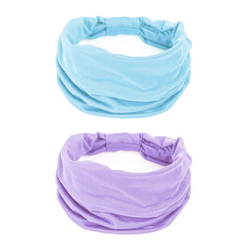 GiLi Wide Headbands Light Purple and Light Blue front view