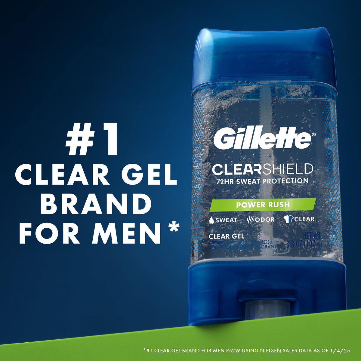 Gillette Antiperspirant Deodorant clear gel in action on skin