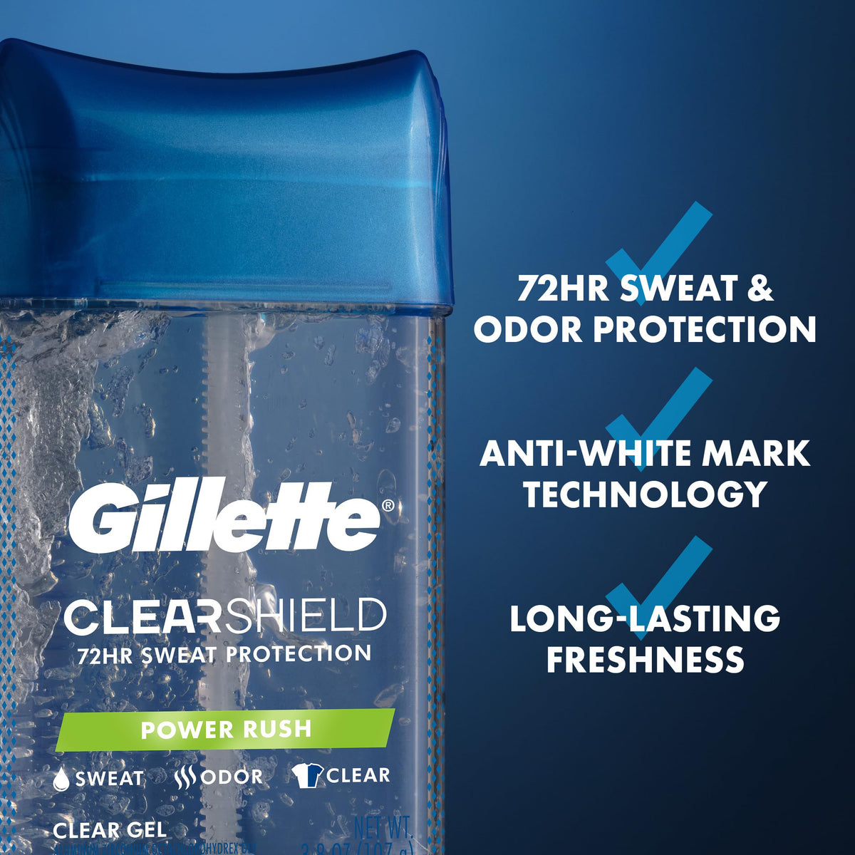 Gillette Antiperspirant Deodorant Power Rush scent 3.8 oz
