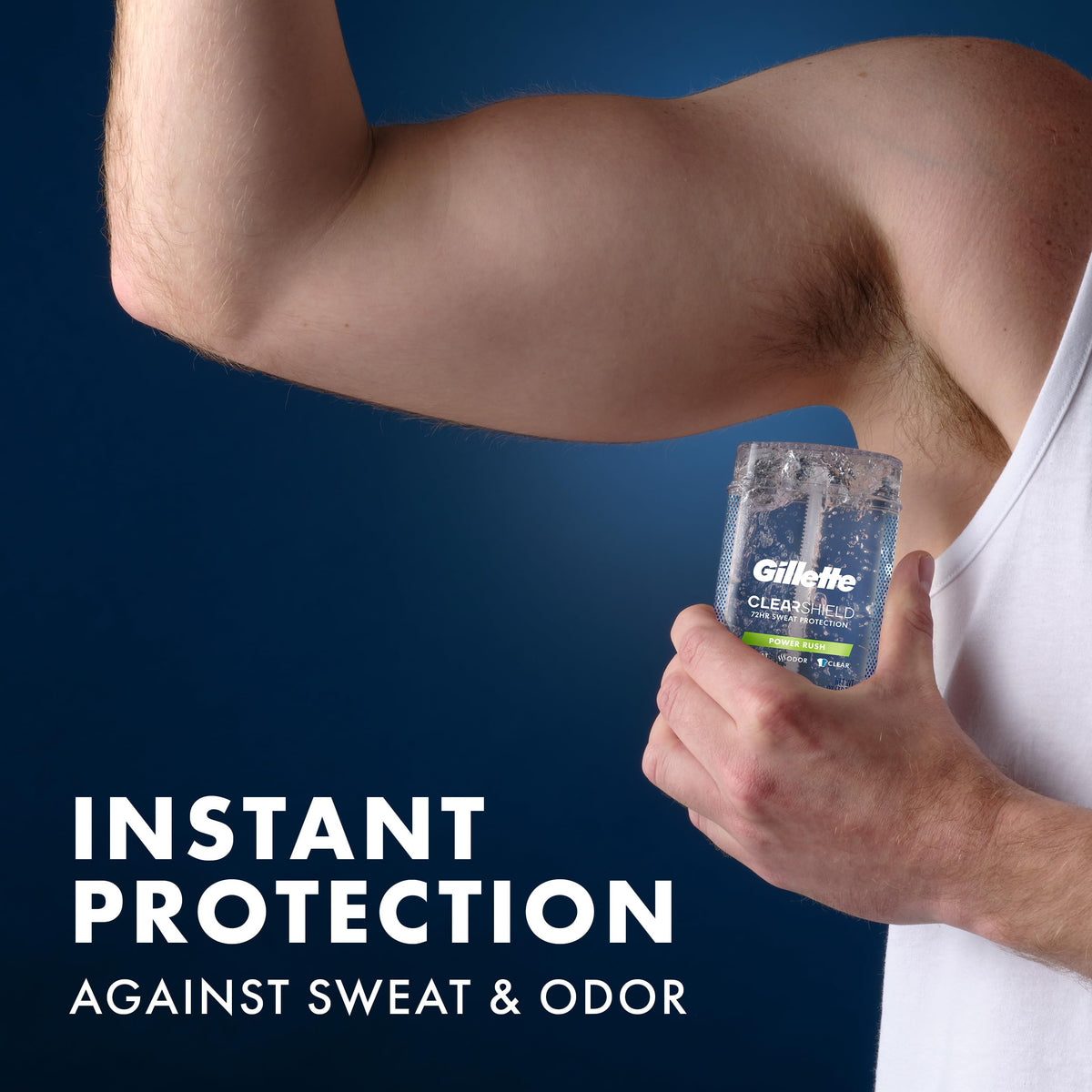 Gillette Antiperspirant Deodorant showing clear gel texture
