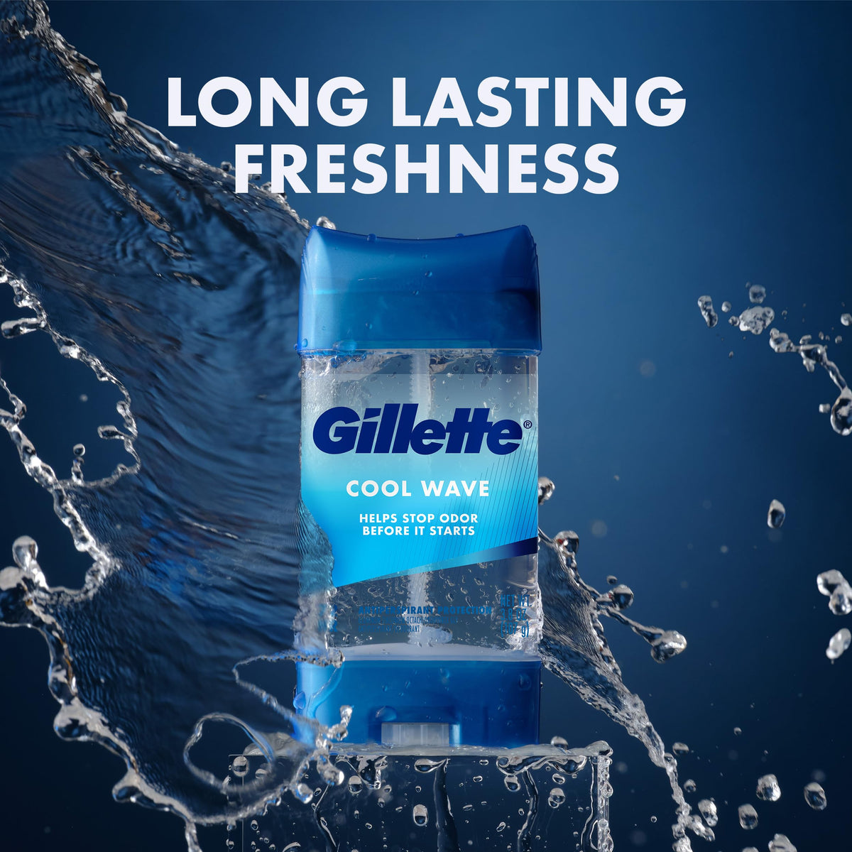 Gillette Antiperspirant Deodorant stick showing clear gel formula