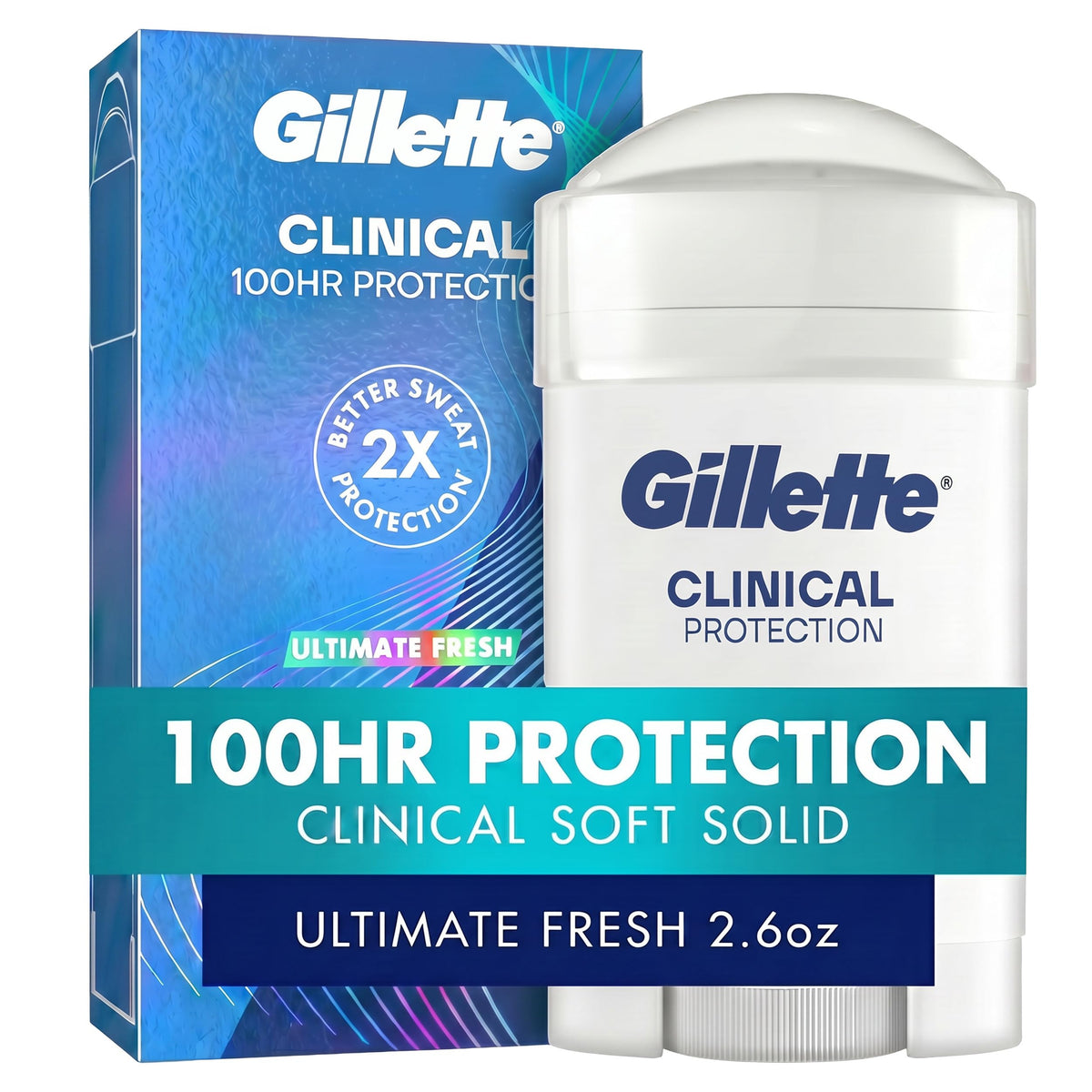 Gillette Clinical Antiperspirant Deodorant front view 2.6 oz