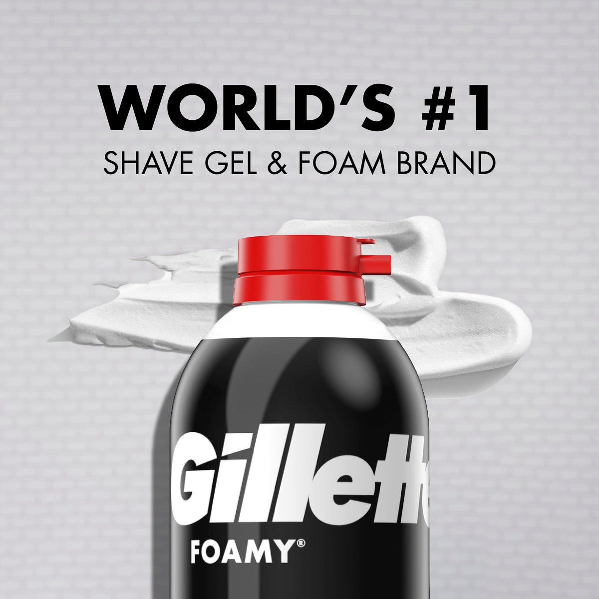 Gillette Foamy Regular Shaving Cream packaging details