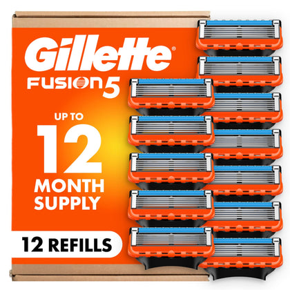 Gillette Fusion5 Mens Razor Blade Refills 12 Count front view
