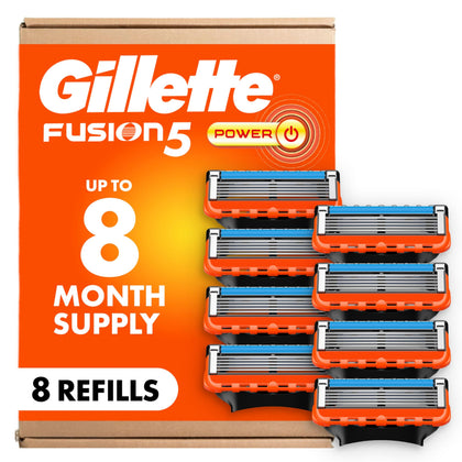 Gillette Fusion5 Power Razor Blade Refills 8 Count front view