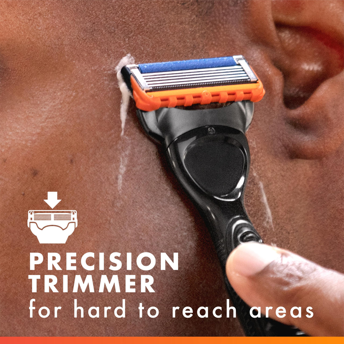Gillette Fusion5 Power razor blades in hand for demonstration