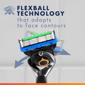 Gillette Fusion5 ProGlide razor side view showcasing FlexBall handle