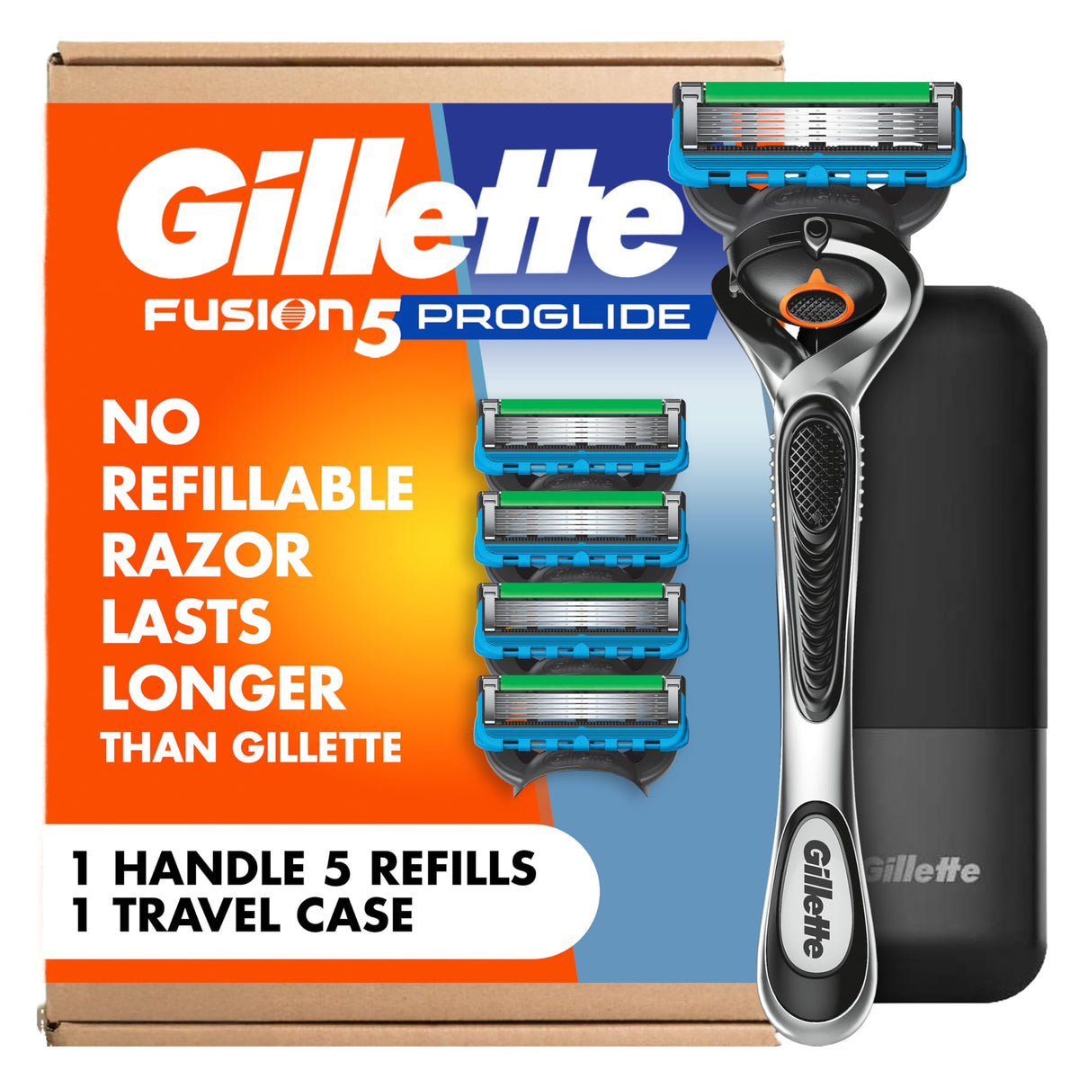 Gillette Fusion5 ProGlide Razor with travel case front view