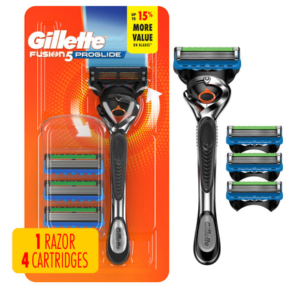 Gillette Fusion5 ProGlide shaving razor front view with FlexBall technology