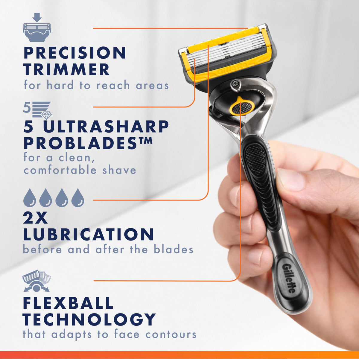 Gillette Fusion5 ProGlide Shield Razor precision trimmer detail