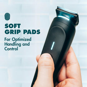 Gillette i7 Intimate Trimmer showing LED light in use