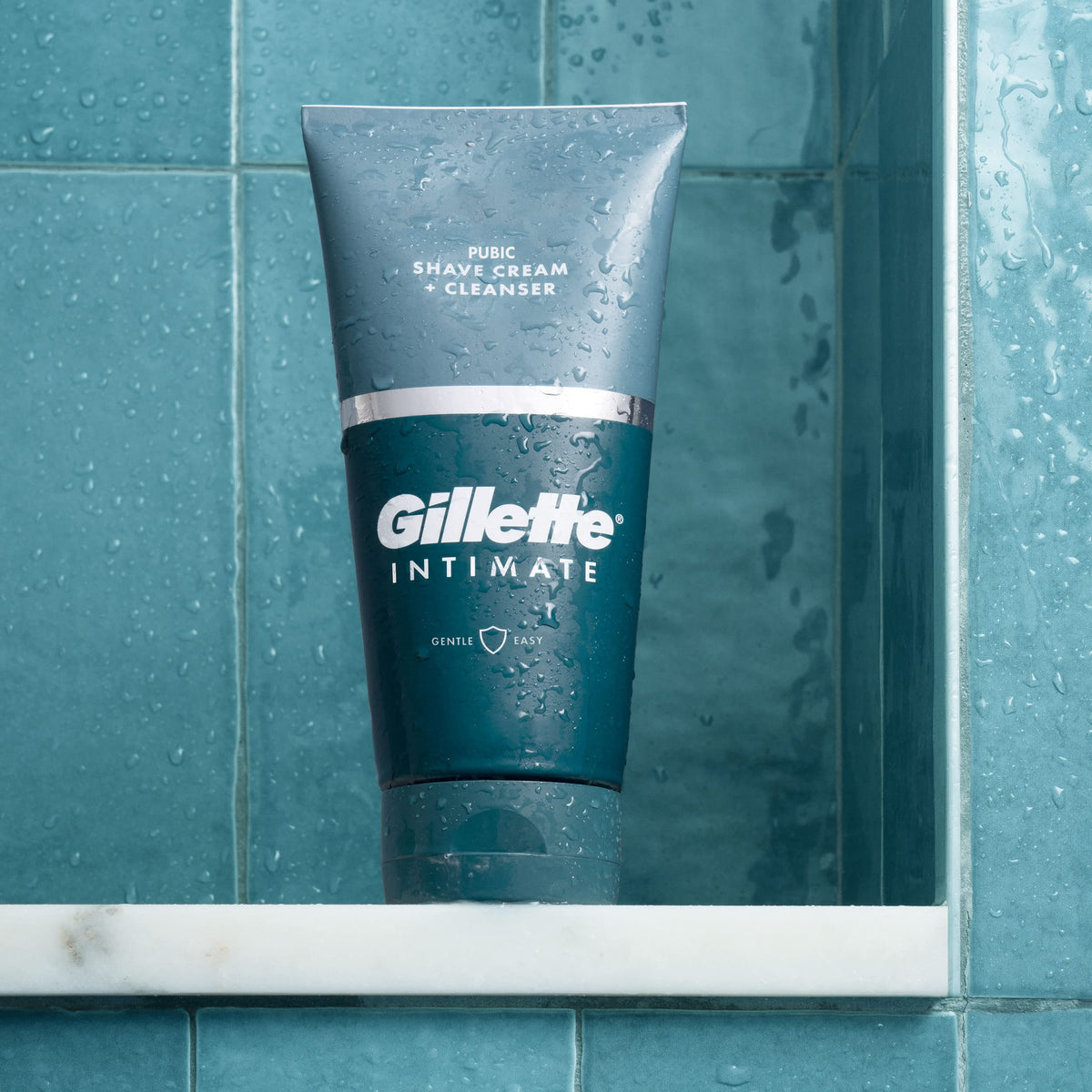Gillette Intimate 2 in 1 Pubic Shave Cream application on skin