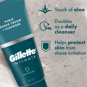 Gillette Intimate 2 in 1 Pubic Shave Cream + Cleanser 177ml back view
