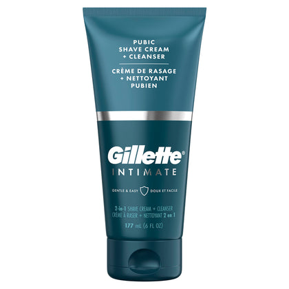 Gillette Intimate 2 in 1 Pubic Shave Cream + Cleanser 177ml front view