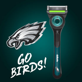 Gillette Labs NFL Eagles Edition Shaving Razor side view showing blade