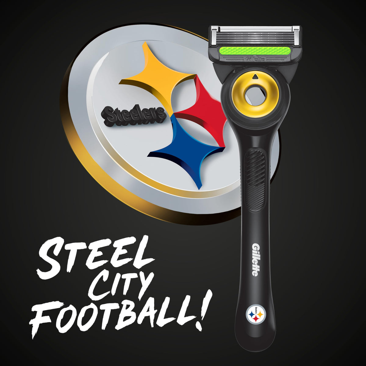 Gillette Labs NFL Steelers Edition Shaving Razor with exfoliating bar