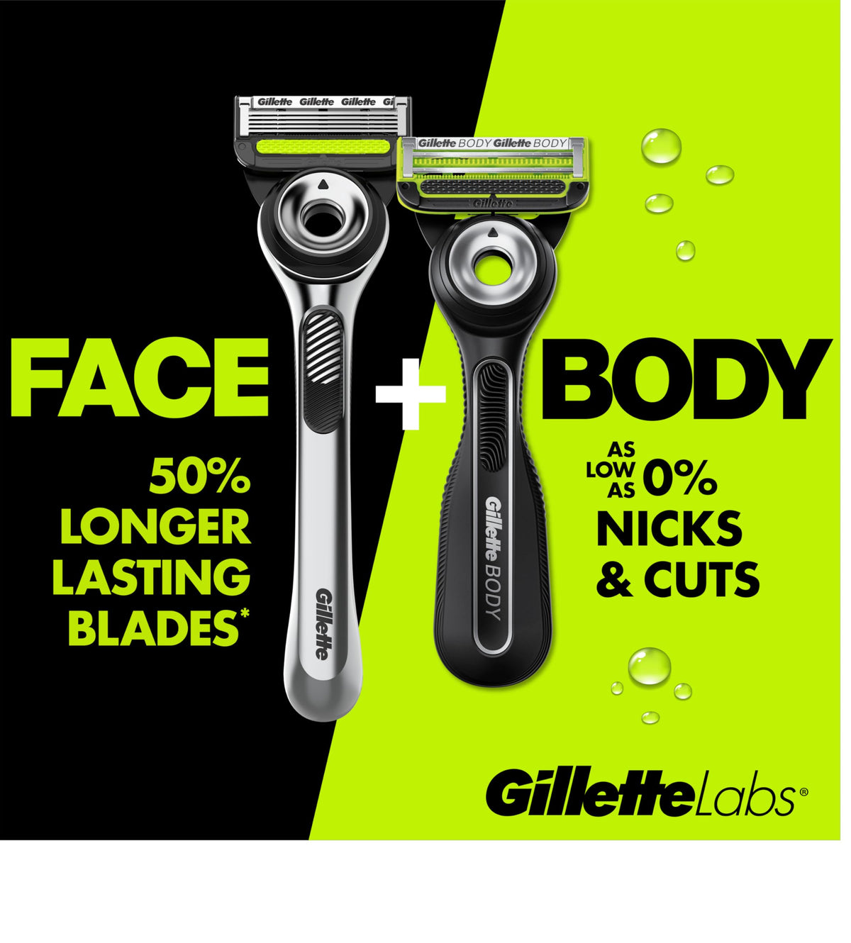 Gillette Labs razor blades side view showing precision trimmer