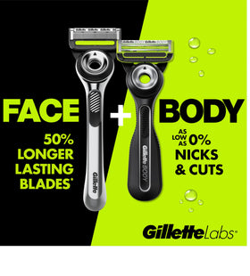 Gillette Labs razor blades side view showing precision trimmer