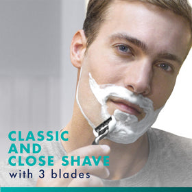 Gillette Mach3 Razor alongside Gillette shaving gel