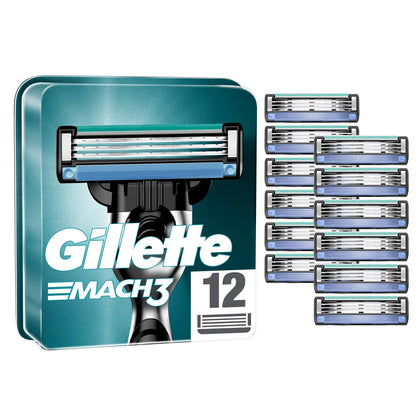 Gillette Mach3 Razor Blade Refills Pack of 12 front view