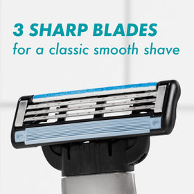 Gillette Mach3 razor blade showing DuraComfort technology