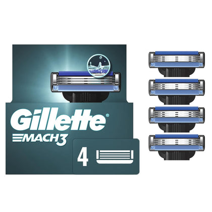 Gillette Mach3 Razor Refills 4 pack front view