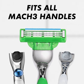Gillette Mach3 Sensitive blade refill in hand for size reference