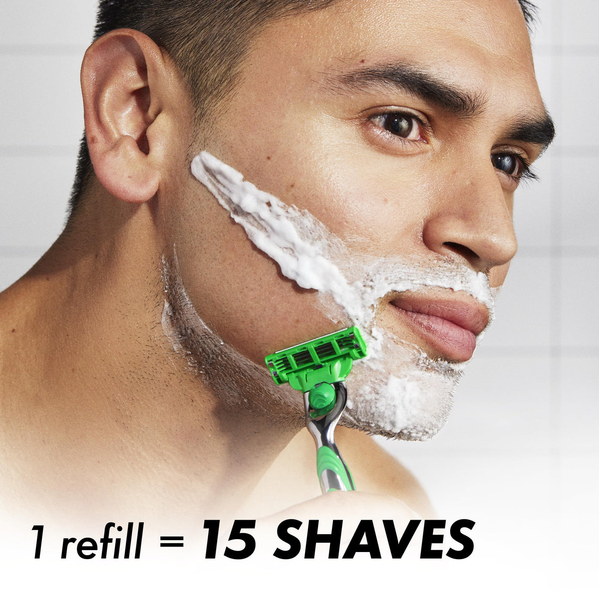 Gillette Mach3 Sensitive razor with gel strip visible