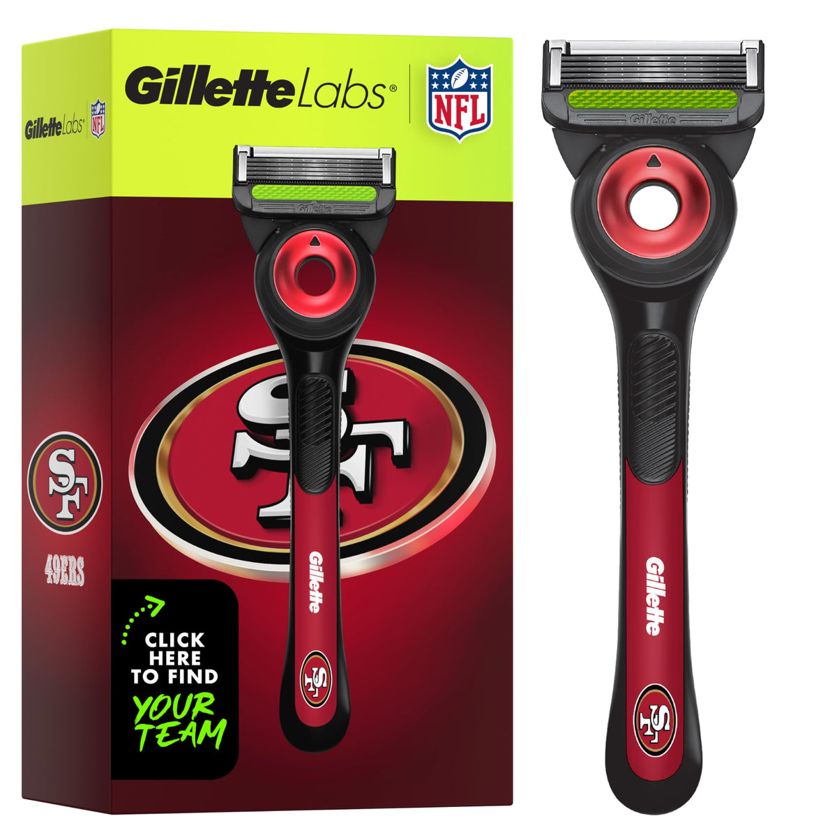 Gillette NFL 49ers Edition Shaving Razor front view