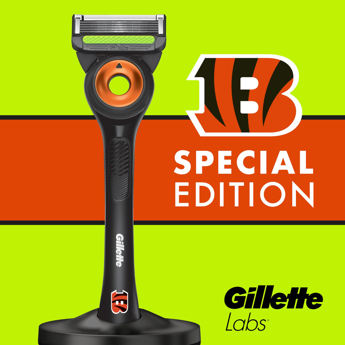 Gillette NFL Bengals Edition Razor with Flex Disc technology
