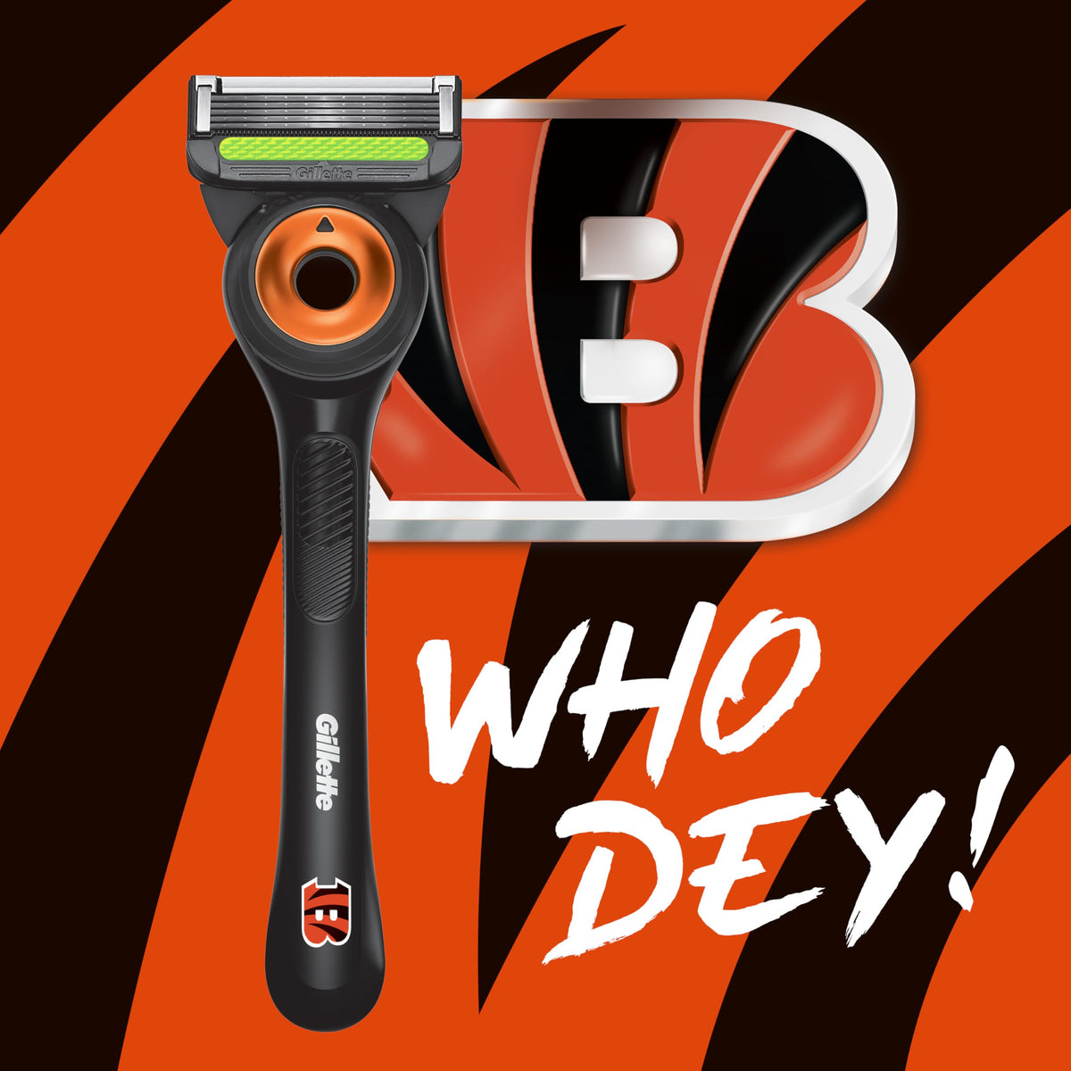 Gillette NFL Bengals Edition Razor with magnetic stand