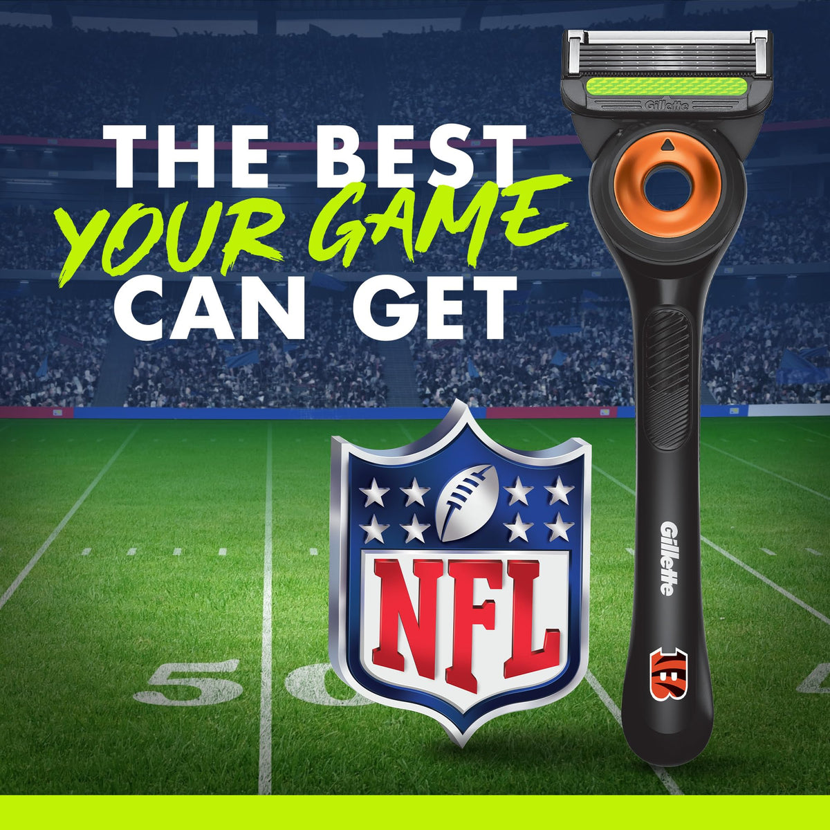 Gillette NFL Bengals Edition Razor with precision trimmer