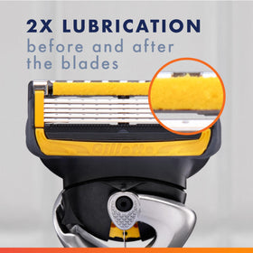 Gillette ProGlide Shield cartridge demonstrating lubrication strip