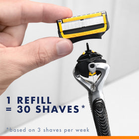 Gillette ProGlide Shield Razor blades showing lubrication