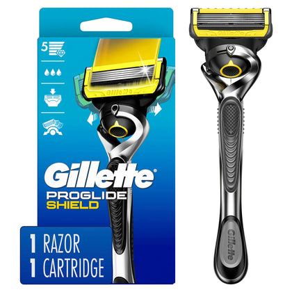 Gillette ProGlide Shield Razor front view with lubrication strip