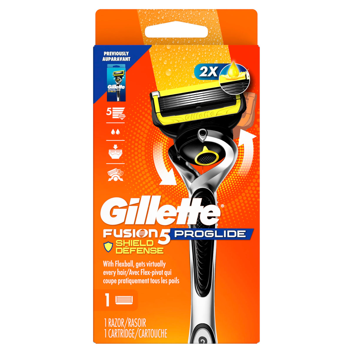 Gillette ProGlide Shield Razor with 20 shaves per refill info