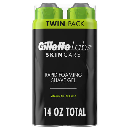 Gillette Rapid Foaming Shave Gel for Men, 7oz front view