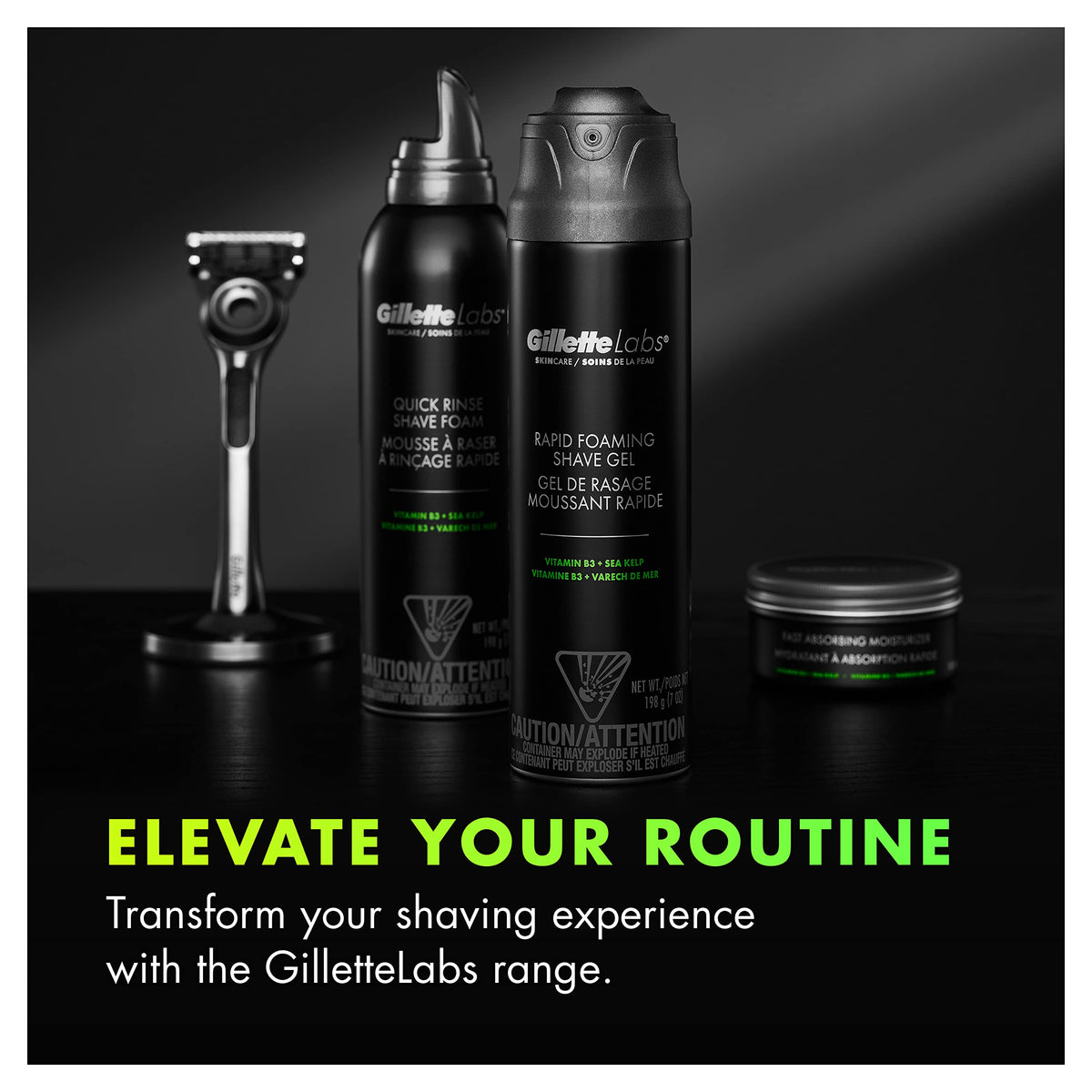 Gillette Rapid Foaming Shave Gel in bathroom setting