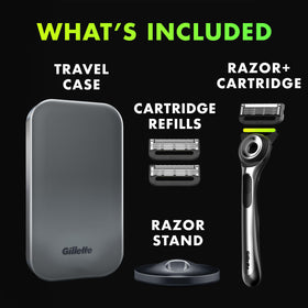 Gillette razor blade refills included in the kit