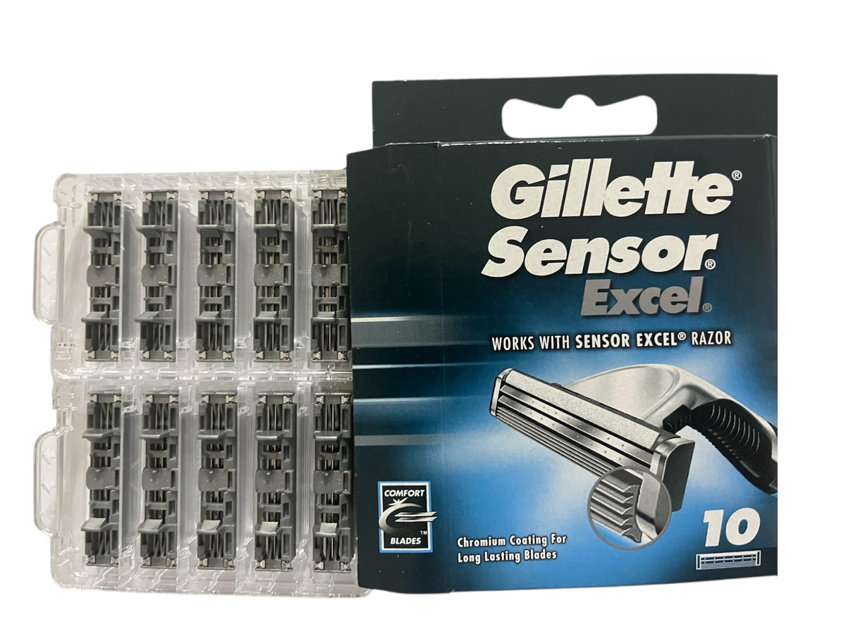 Gillette Sensor Excel Razor Blades close-up showing small shave head