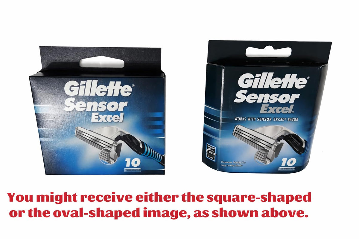 Gillette Sensor Excel Razor Blades side view with compatibility information