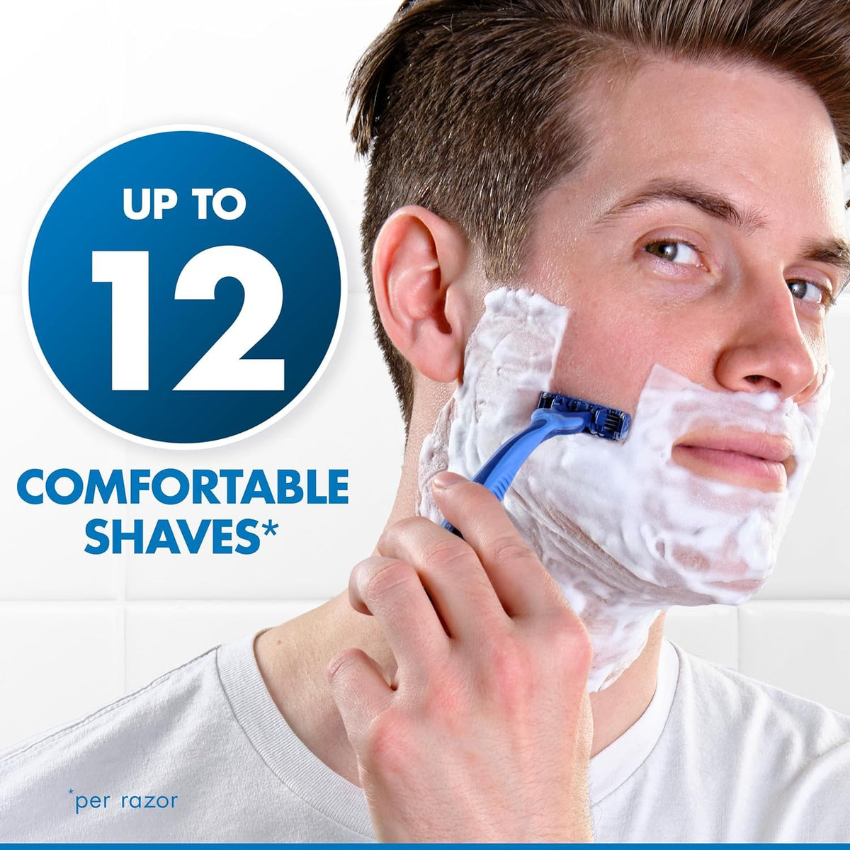 Gillette Sensor3 Comfort Disposable Razors with non-slip rubber handle