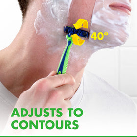 Gillette Sensor3 Sensitive Disposable Razor close-up of blades