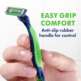 Gillette Sensor3 Sensitive Disposable Razors close-up of protective microfins