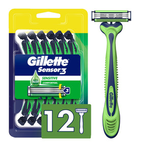 Gillette Sensor3 Sensitive Disposable Razors pack front view
